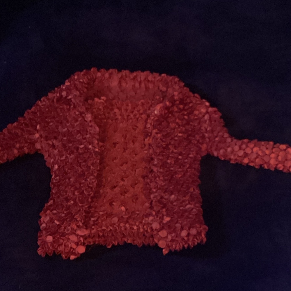 Source Unknown Red Textured Blouse - image 1
